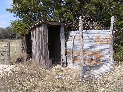 Gillespie County TX - Cave Creek School   outhouse