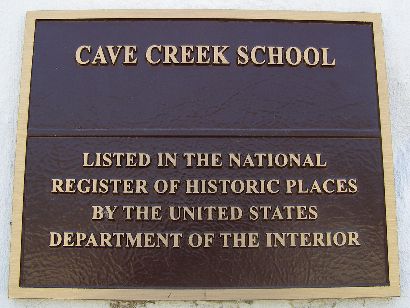 Gillespie County TX - Cave Creek School  Nat'l Register of Historic Places plaque