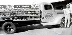 Coca cola truck and driver, 1938