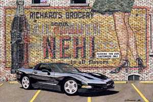 Generation Gap, NEHI ghost sign painting by Dana Forrester