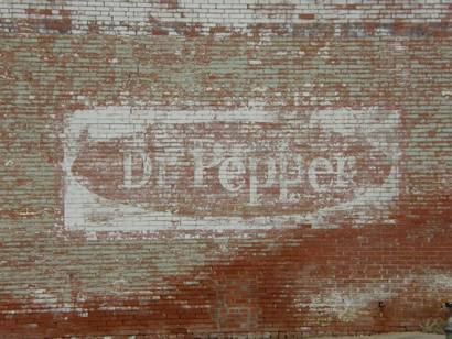 Dr. Pepper ghost sign in Dawson Texas