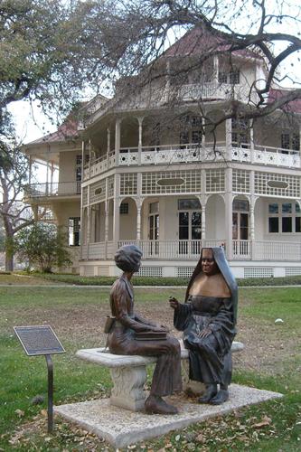 Statues, Brackenridge Estate on Incarnate Word Campus, Alamo  Heights, Texas