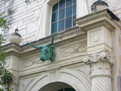 Alice Texas - Cow head, architectural details, SouthTexasMuseum