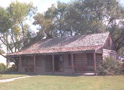 Amphion 1856 Atascosa County log courthouse replica in Jourdanton Texas