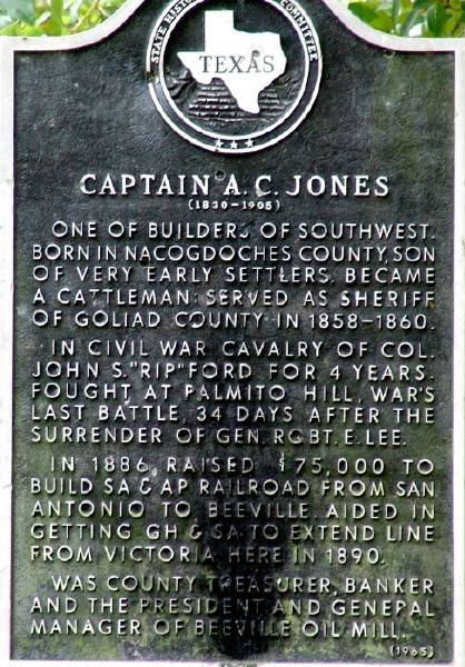 Bee county TX - Captain A. C. Jones