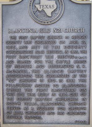 Blanconia Catholic Church historical  marker,  Blanconia, Texas