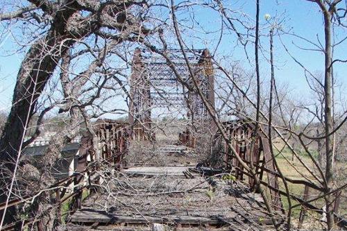 Old bridge over the San Antonio River, Calaveras, TX