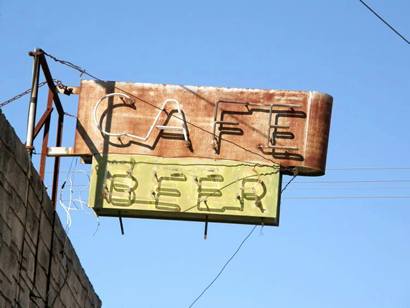 Campbellton TX Cafe Beer old neon sign 