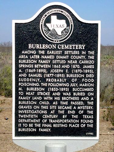 Carrizo Springs TX - Dimmit County  Burleson Cemetery