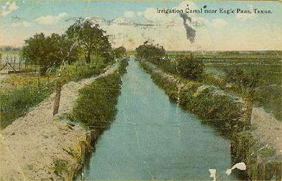 Eagle Pass Texas Irrigation Canal 1916 old post card