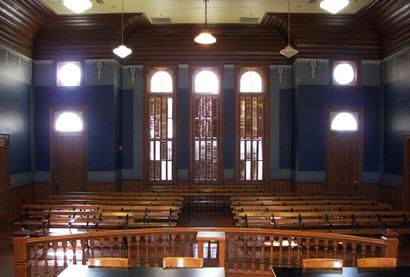 Eagle Pass TX - 1885 Maverick County Courthouse district courtroom