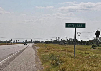 Faysville TX road sign