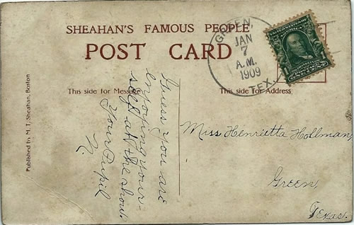 Green TX, Karnes County, 1909 Postmark