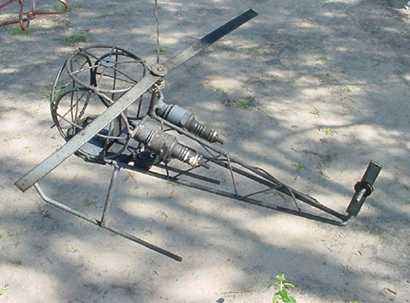 hand-made helicopter, Havana Cemetery, Texas