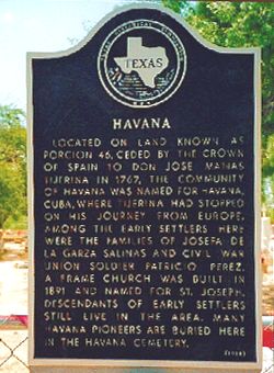Havana Texas historical marker