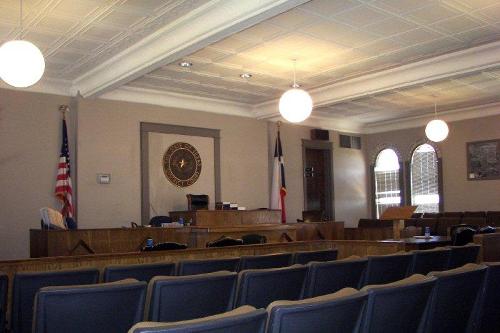 Jim Hogg County Courthouse district courtroom, Hebbronville, Texas 
