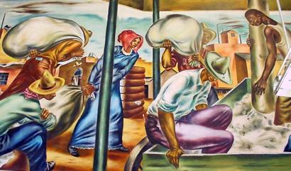 Kenedy Post Office Mural Grist for the Mill by Charles Campbell