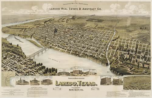Laredo TX  1892 Perspective Map
