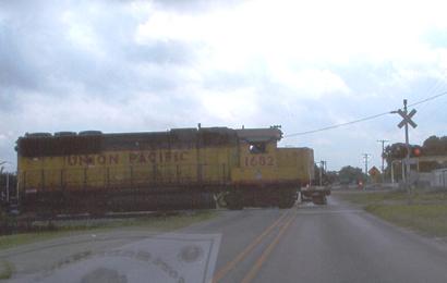 Union Pacific Train passing south through Leming. Texas