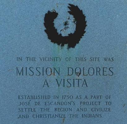 TX - Site of Mission Dolores A Visita Centennial Marker showing text
