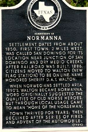 Normanna Texas Historical Marker