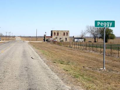 Peggy Texas road sign