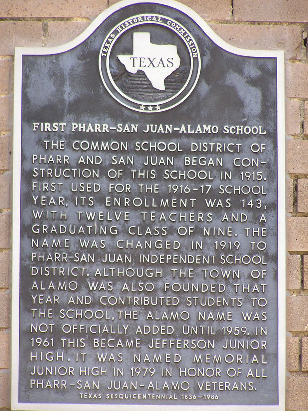 TX - First Pharr San Juan Alamo School Marker