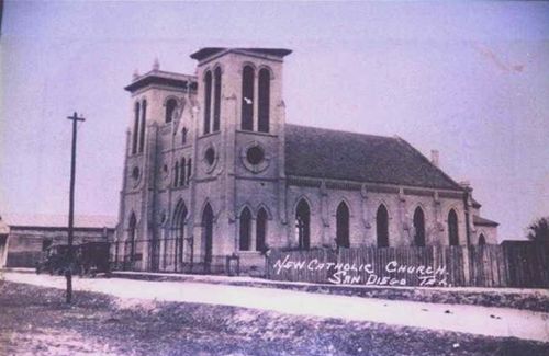 San Diego, Texas Catholic Church old photo