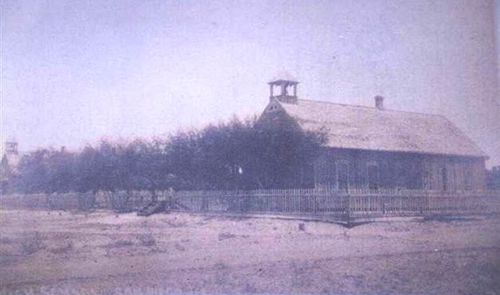 San Diego two old schoolhouses, Texas old photo