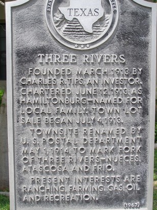 Three Rivers Historical Marker