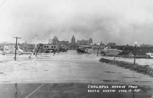 Congress Bridge Flooded Austin TX