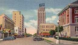 Abilene Texas street scene,  postcard