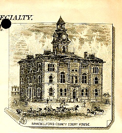 Albany TX - Shackelford County Courthouse  1894 etching