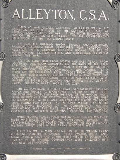 Alleyton, C.S.A. TX Historicl Marker