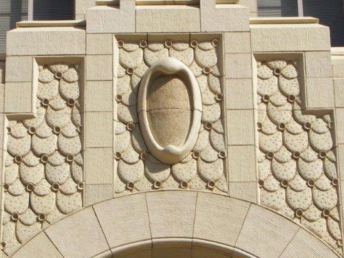 Amarillo TX - 1932 Potter County Courthouse details - blooming cactus