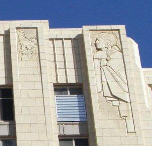 Amarillo TX - 1932 Potter County Courthouse details - Indian and wolve