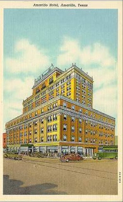 Amarillo Hotel,  Amarillo, Texas old postcard