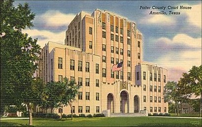 Amarillo TX - 1932 Potter County Courthouse old postcard