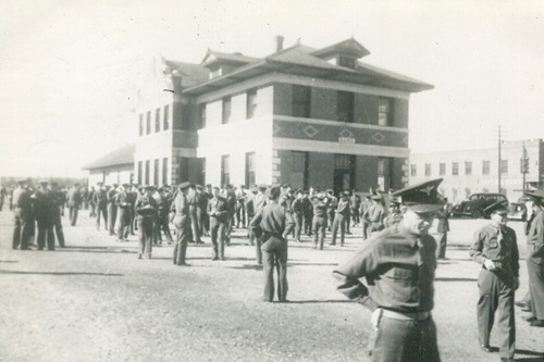 WWII aviation cadets at T&P depot , Barid Texas