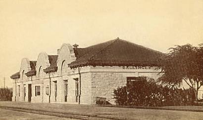 Ballinger, Texas Santa Fe Railroad Station old post card