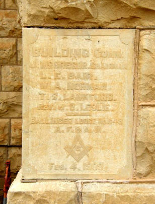 Ballinger Tx - 1909 Carnegie Library Building Cornerstone