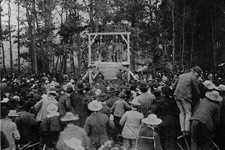 the crowd after the hanging, vintage photo