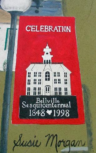 Mural of Austin County Courthouse, Bellville, Texas