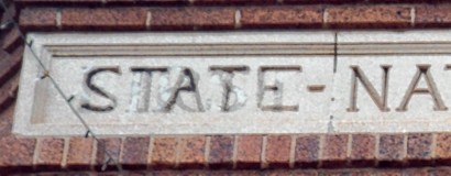 Big Spring Tx - First National Bank Building chistled sign