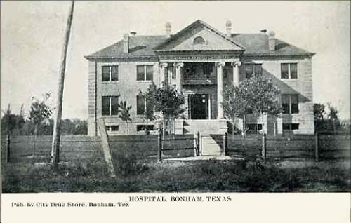 Bonham TX  hospital, 1908 old photo