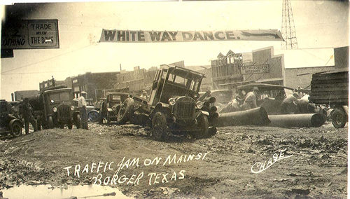 Traffic Jam on Main Street, Borger, Texas, 1900s