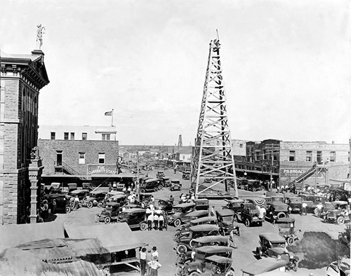 Breckinridge TX - Main Street Oil Rig, 1920