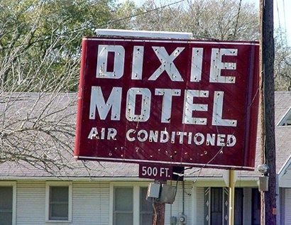 Brenham TX Old Neon Dixie Hotel air conditioned