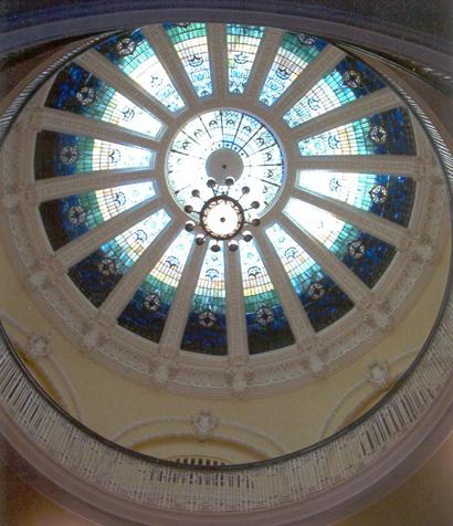 1912 Cameron County Courthouse Stained Glass  Rotunda Skylight Brownsville Texas 
