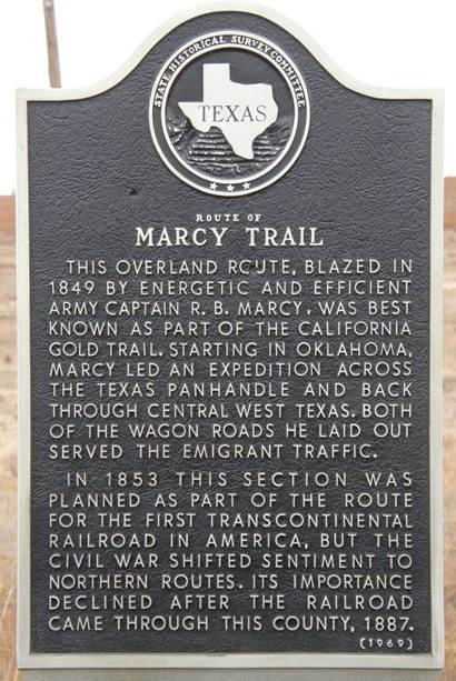 TX - Route of Marcy Trail Historical Marker